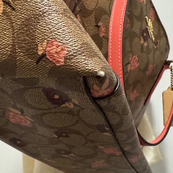 Coach Brown and Pink Floral Tote - Picture 7 of 12
